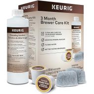 Keurig 3-Month Brewer Maintenance Kit Includes Descaling Solution, Water Filter Cartridges & Rinse Pods, Compatible Classic/1.0 & 2.0 K-Cup Coffee Makers, 7 Count