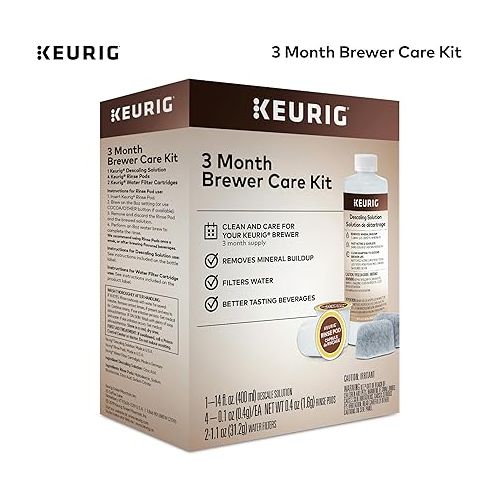  Keurig 3-Month Brewer Maintenance Kit Includes Descaling Solution, Water Filter Cartridges & Rinse Pods, Compatible Classic/1.0 & 2.0 K-Cup Coffee Makers, 7 Count