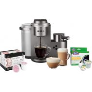 Keurig K-Cafe Special Edition Coffee Maker with Latte and Cappuccino Functionality - Convenient Brewing - (Nickel) Bundle with Donut Shop Medium Roast Coffee Pods and Cleaning Cups (3 Items)