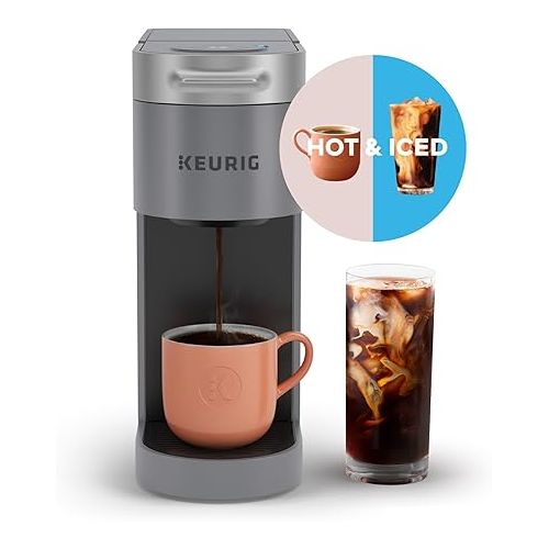  Keurig K-Slim + ICED Single Serve Coffee Maker, Brews 8 to 12oz. Cups, Gray