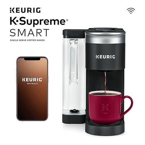  Keurig K-Supreme SMART Coffee Maker, MultiStream Technology, Brews 6-12oz Cup Sizes, Black