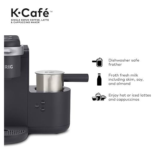  Keurig K-Cafe Single Serve K-Cup Coffee, Latte and Cappuccino Maker, Dark Charcoal