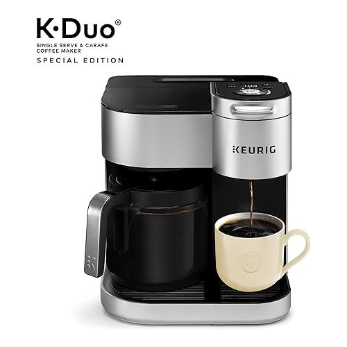  Keurig K-Duo Special Edition Single Serve & Carafe Coffee Maker with illy Intenso Bold Roast 32 K-Cup Pods