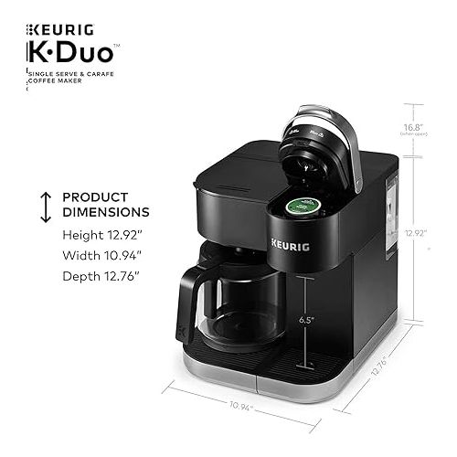  Keurig K-Duo Single Serve K-Cup Pod & Carafe Coffee Maker, Black