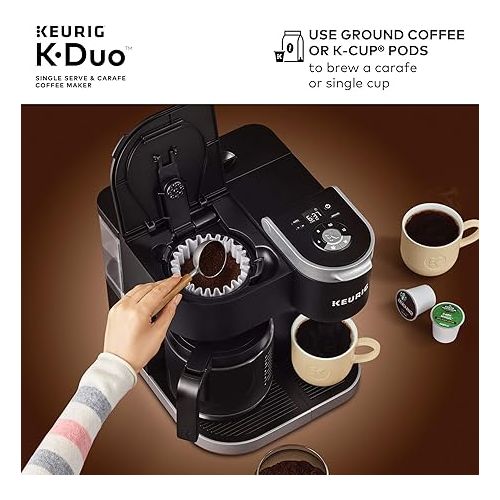  Keurig K-Duo Single Serve K-Cup Pod & Carafe Coffee Maker, Black