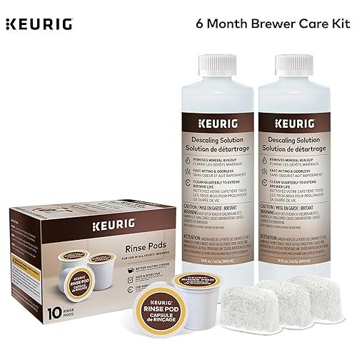  Keurig Brewer Maintenance Kit, Includes Descaling Solution, Water Filter Cartridges & Rinse Pods, Compatible with Keurig Classic/1.0 & 2.0 K-Cup Pod Coffee Makers, 14 count