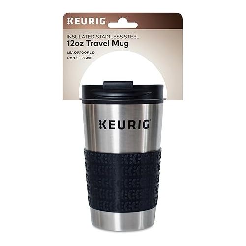  Keurig Travel Mug Fits K-Cup Pod Coffee Maker, 1 Count (Pack of 1), Stainless Steel