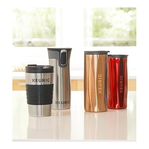  Keurig Travel Mug Fits K-Cup Pod Coffee Maker, 1 Count (Pack of 1), Stainless Steel