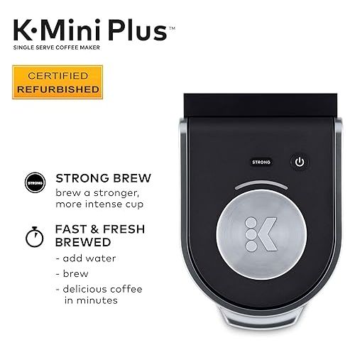  Keurig K-Mini Plus Coffee Maker, Certified Refurbished, Black (Renewed)
