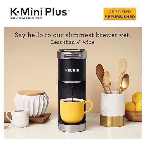  Keurig K-Mini Plus Coffee Maker, Certified Refurbished, Black (Renewed)