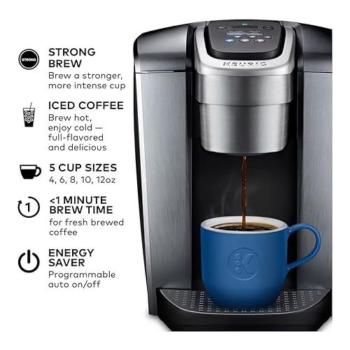  Keurig K-Elite Single Serve K-Cup Pod Programmable Coffeemaker (Brushed Silver)