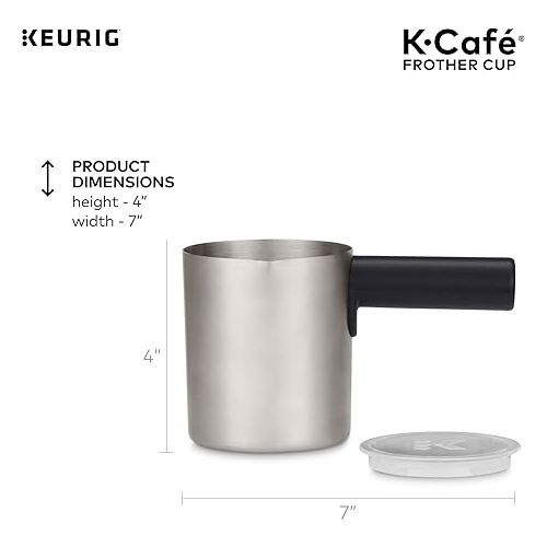  Keurig Works Non-Dairy Milk, Hot and Cold Frothing, Compatible K-Cafe Coffee Makers Only,34 ounce, Charcoal Frother