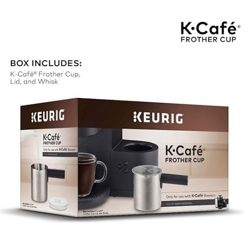  Keurig Works Non-Dairy Milk, Hot and Cold Frothing, Compatible K-Cafe Coffee Makers Only,34 ounce, Charcoal Frother