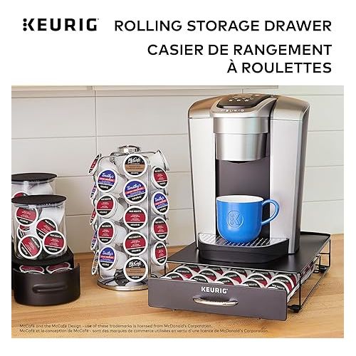  Keurig Under Brewer Storage Drawer, Coffee Pod Storage, Holds Upto 35 Keurig K-Cup Pods, Black