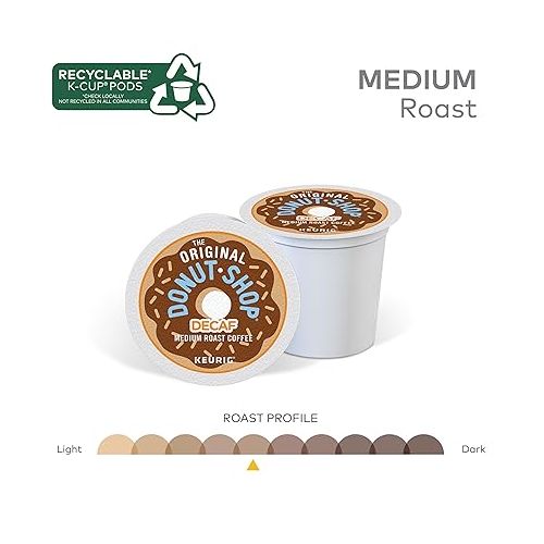  The Original Donut Shop Decaf Keurig Single-Serve K-Cup Pods, Medium Roast Coffee, 72 Count (6 Packs of 12)