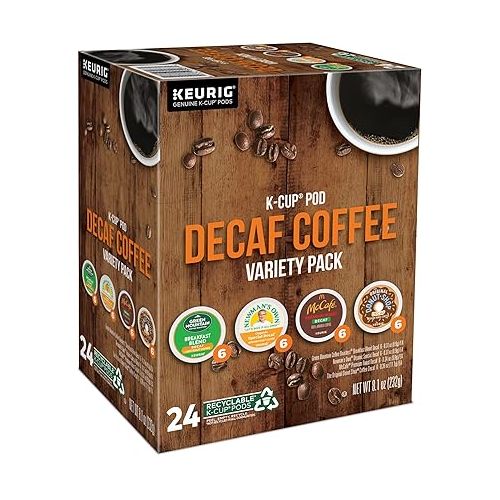  Keurig Decaf Coffee Variety Pack, Keurig Single Serve K-Cup Pods, 24 Count