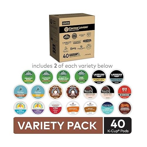  Keurig Coffee Lovers' Collection Sampler Pack, Single-Serve K-Cup Pods, Compatible with all Keurig 1.0/Classic, 2.0 and K-Cafe Coffee Makers, Variety Pack, 40 Count