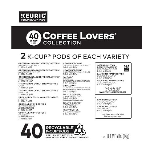  Keurig Coffee Lovers' Collection Sampler Pack, Single-Serve K-Cup Pods, Compatible with all Keurig 1.0/Classic, 2.0 and K-Cafe Coffee Makers, Variety Pack, 40 Count