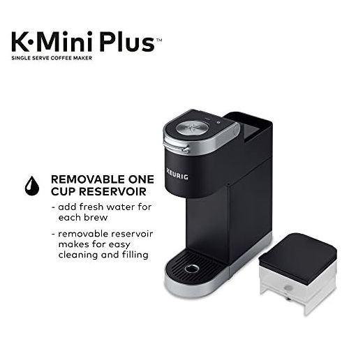  Keurig K-Mini Plus Coffee Maker, Single Serve K-Cup Pod Coffee Brewer, Comes With 6 to 12 oz. Brew Size, K-Cup Pod Storage, and Travel Mug Friendly, Black