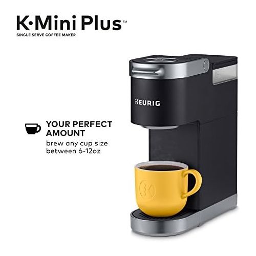  Keurig K-Mini Plus Coffee Maker, Single Serve K-Cup Pod Coffee Brewer, Comes With 6 to 12 oz. Brew Size, K-Cup Pod Storage, and Travel Mug Friendly, Black