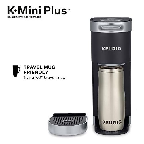  Keurig K-Mini Plus Coffee Maker, Single Serve K-Cup Pod Coffee Brewer, Comes With 6 to 12 oz. Brew Size, K-Cup Pod Storage, and Travel Mug Friendly, Black
