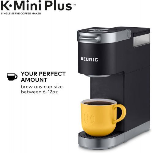  Keurig K-Mini Plus Coffee Maker, Single Serve K-Cup Pod Coffee Brewer, Comes With 6 to 12 oz. Brew Size, K-Cup Pod Storage, and Travel Mug Friendly, Black