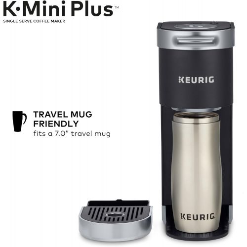  Keurig K-Mini Plus Coffee Maker, Single Serve K-Cup Pod Coffee Brewer, Comes With 6 to 12 oz. Brew Size, K-Cup Pod Storage, and Travel Mug Friendly, Black