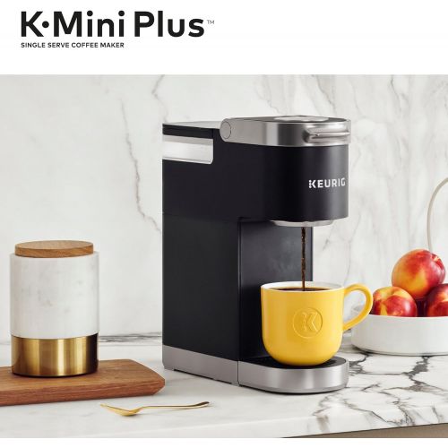  Keurig K-Mini Plus Coffee Maker, Single Serve K-Cup Pod Coffee Brewer, Comes With 6 to 12 oz. Brew Size, K-Cup Pod Storage, and Travel Mug Friendly, Black