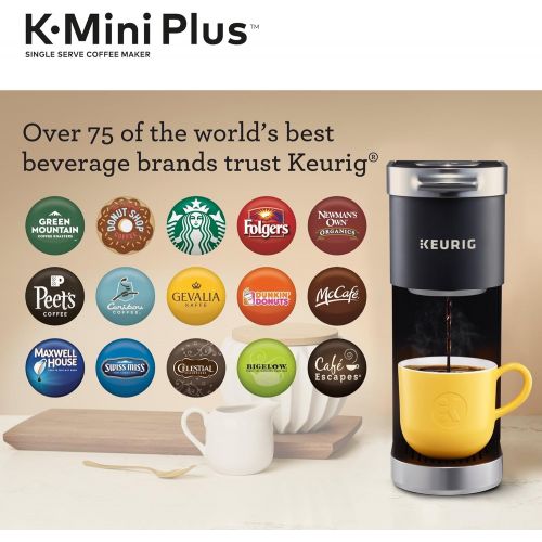  Keurig K-Mini Plus Coffee Maker, Single Serve K-Cup Pod Coffee Brewer, Comes With 6 to 12 oz. Brew Size, K-Cup Pod Storage, and Travel Mug Friendly, Black