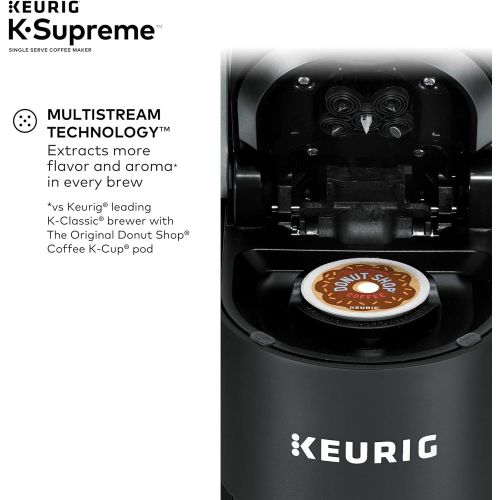  Keurig K-Supreme Coffee Maker, Black + Illy 100% Arabica Bean Signature Italian Blend Roasted Single Serve Drip Brewed Coffee K Cup Pods, Classico Medium Roast, 32Count