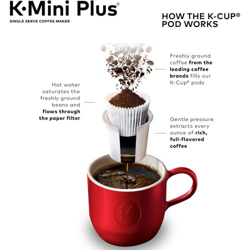  Keurig K-Mini Plus Coffee Maker, Single Serve K-Cup Pod Coffee Brewer, Comes With 6 to 12 oz. Brew Size, K-Cup Pod Storage, and Travel Mug Friendly, Matte White