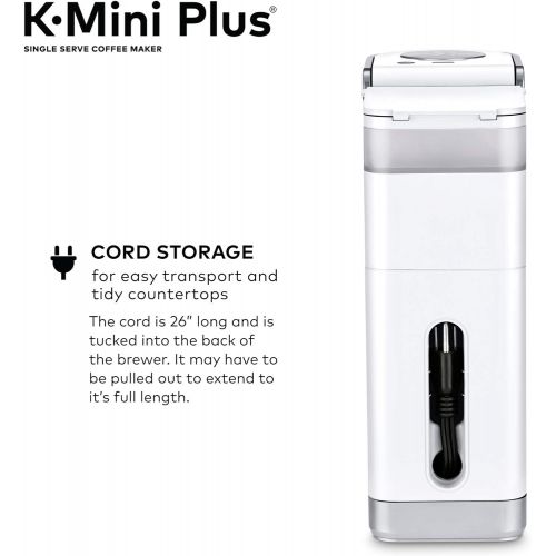  Keurig K-Mini Plus Coffee Maker, Single Serve K-Cup Pod Coffee Brewer, Comes With 6 to 12 oz. Brew Size, K-Cup Pod Storage, and Travel Mug Friendly, Matte White