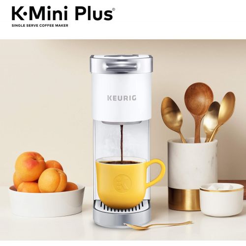  Keurig K-Mini Plus Coffee Maker, Single Serve K-Cup Pod Coffee Brewer, Comes With 6 to 12 oz. Brew Size, K-Cup Pod Storage, and Travel Mug Friendly, Matte White