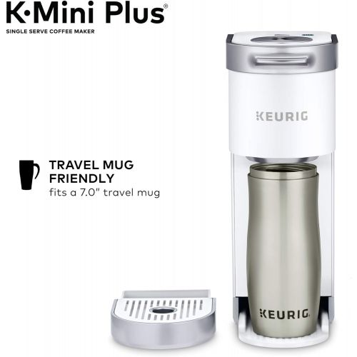  Keurig K-Mini Plus Coffee Maker, Single Serve K-Cup Pod Coffee Brewer, Comes With 6 to 12 oz. Brew Size, K-Cup Pod Storage, and Travel Mug Friendly, Matte White