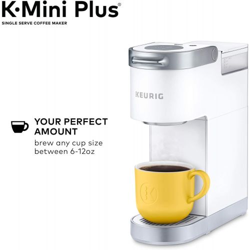  Keurig K-Mini Plus Coffee Maker, Single Serve K-Cup Pod Coffee Brewer, Comes With 6 to 12 oz. Brew Size, K-Cup Pod Storage, and Travel Mug Friendly, Matte White