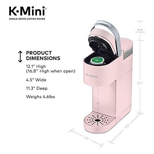  Keurig K-Mini Coffee Maker, Single Serve K-Cup Pod Coffee Brewer, 6 to 12 Oz. Brew Sizes, Dusty Rose