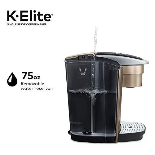  Keurig K-Elite Coffee Maker, Single Serve K-Cup Pod Coffee Brewer, With Iced Coffee Capability, Brushed Gold