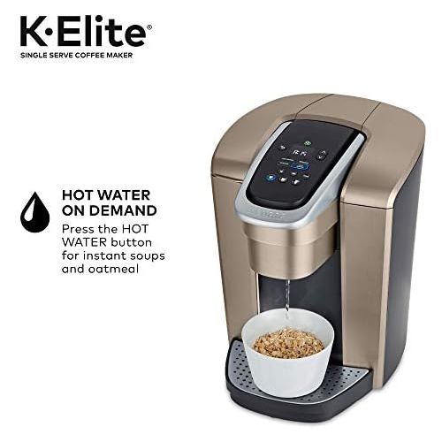  Keurig K-Elite Coffee Maker, Single Serve K-Cup Pod Coffee Brewer, With Iced Coffee Capability, Brushed Gold