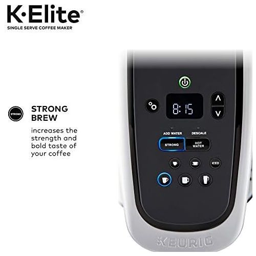  Keurig K-Elite Coffee Maker, Single Serve K-Cup Pod Coffee Brewer, With Iced Coffee Capability, Brushed Gold