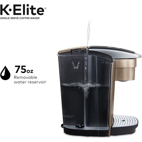  Keurig K-Elite Coffee Maker, Single Serve K-Cup Pod Coffee Brewer, With Iced Coffee Capability, Brushed Gold