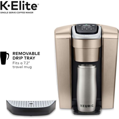  Keurig K-Elite Coffee Maker, Single Serve K-Cup Pod Coffee Brewer, With Iced Coffee Capability, Brushed Gold