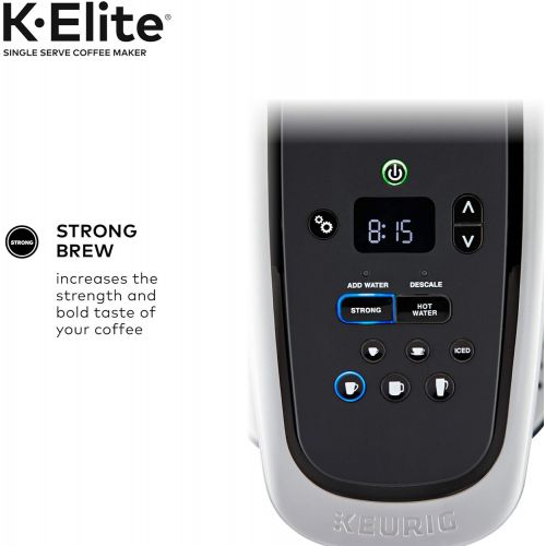  Keurig K-Elite Coffee Maker, Single Serve K-Cup Pod Coffee Brewer, With Iced Coffee Capability, Brushed Gold