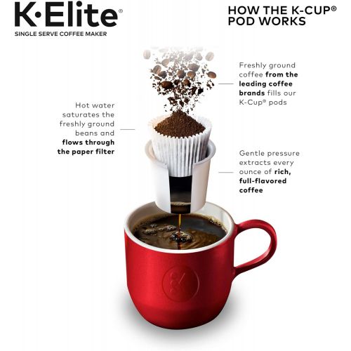  Keurig K-Elite Coffee Maker, Single Serve K-Cup Pod Coffee Brewer, With Iced Coffee Capability, Brushed Gold