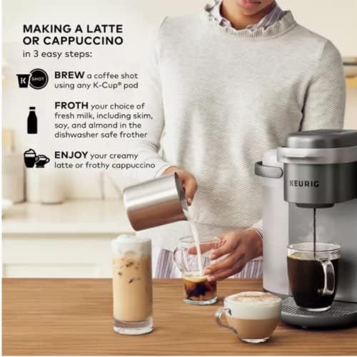  Keurig K-Cafe C Single Serve K-Cup Pod C Latte and Cappuccino Maker, 12, Nickel