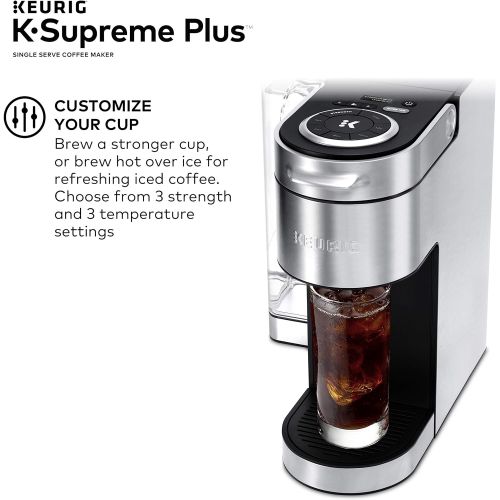  Keurig K-Supreme Plus Coffee Maker, Single Serve K-Cup Pod Coffee Brewer, With MultiStream Technology, 78 Oz Removable Reservoir, and Programmable Settings, Stainless Steel