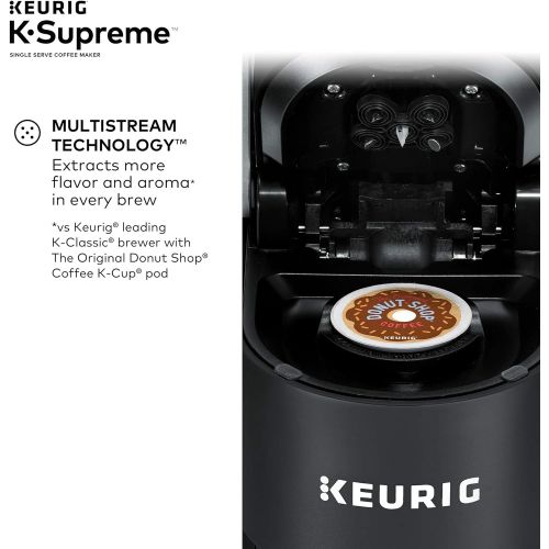  Keurig K-Supreme Coffee Maker, Single Serve K-Cup Pod Coffee Brewer, With MultiStream Technology, 66 Oz Dual-Position Reservoir, and Customizable Settings, Black