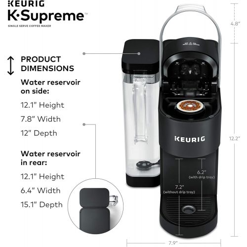  Keurig K-Supreme Coffee Maker, Single Serve K-Cup Pod Coffee Brewer, With MultiStream Technology, 66 Oz Dual-Position Reservoir, and Customizable Settings, Black