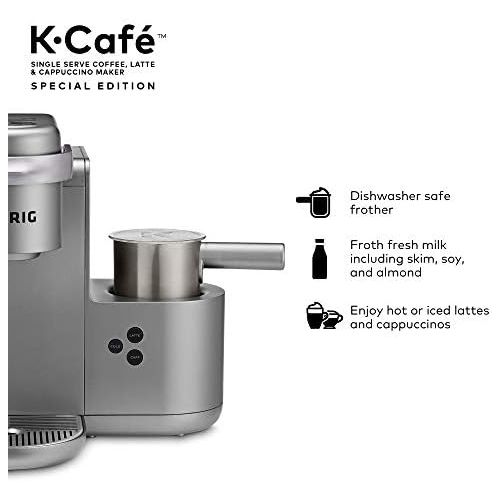  Keurig K-Cafe Special Edition Single Serve K-Cup Pod Coffee, Latte and Cappuccino Maker, Comes with Dishwasher Safe Milk Frother, Shot Capability, Nickel