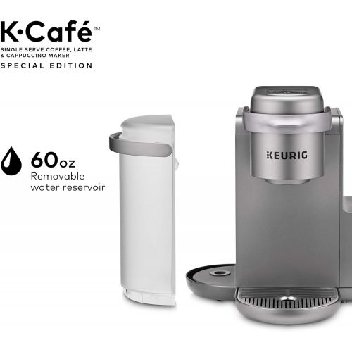  Keurig K-Cafe Special Edition Single Serve K-Cup Pod Coffee, Latte and Cappuccino Maker, Comes with Dishwasher Safe Milk Frother, Shot Capability, Nickel