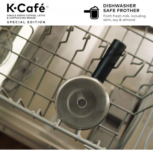  Keurig K-Cafe Special Edition Single Serve K-Cup Pod Coffee, Latte and Cappuccino Maker, Comes with Dishwasher Safe Milk Frother, Shot Capability, Nickel